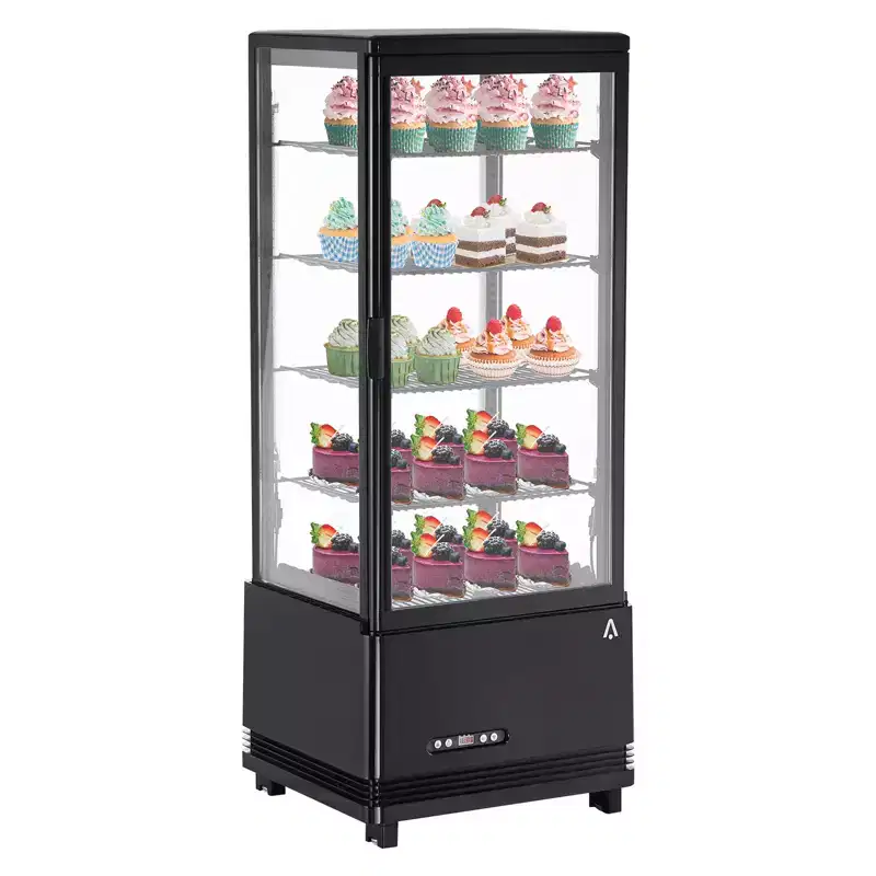 White Countertop 3-Tier Refrigerated Cake Display Case, 2.4 Cu.Ft, for 1–2 Users