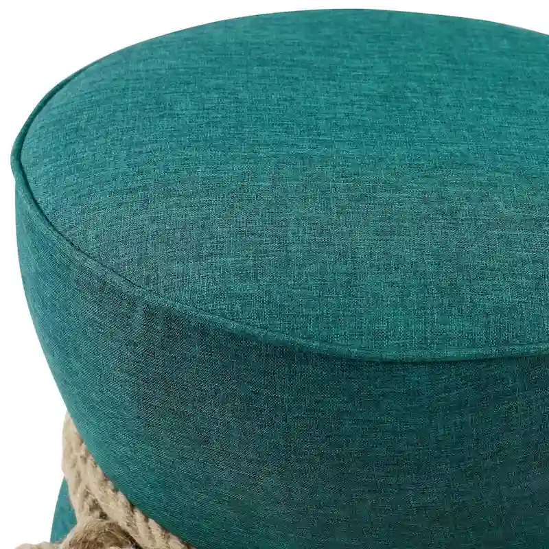 Beat Nautical Rope Upholstered Fabric Ottoman