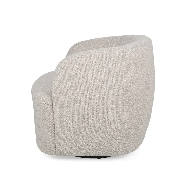 Mokena Textured Boucle Upholstered Swivel Club Chair by Christopher Knight Home
