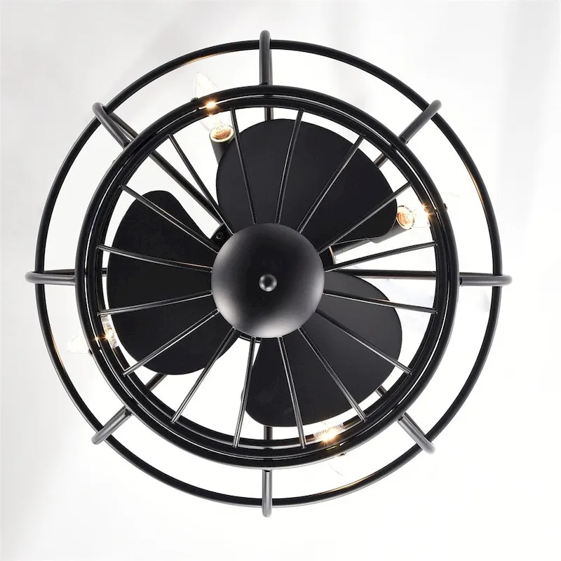 3 Speeds Reversible Caged Ceiling Fan with Remote and Timer
