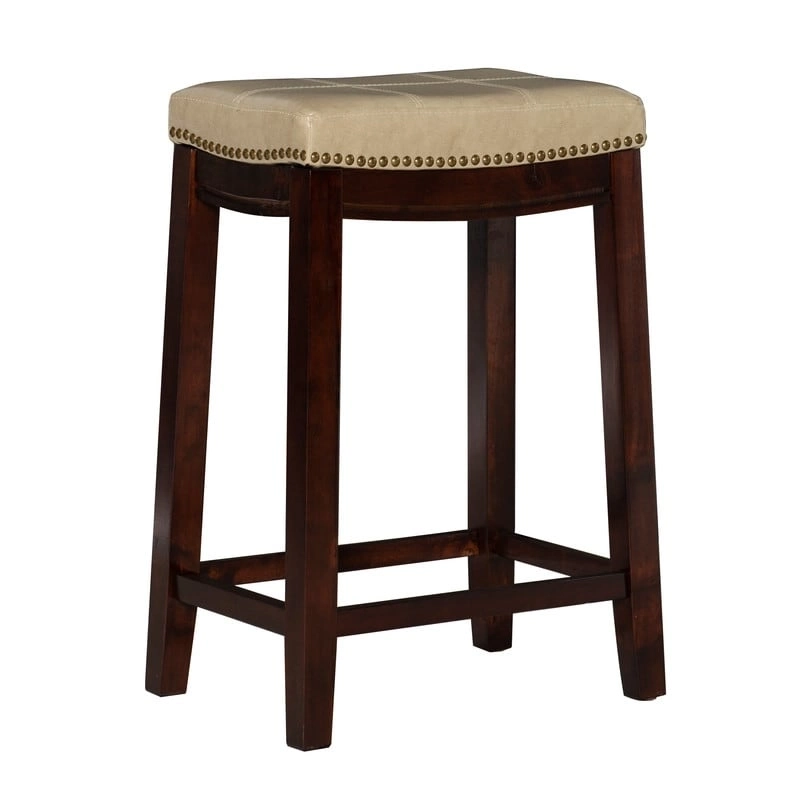 Linon Willamette Backless Saddle-seat Counter Stool