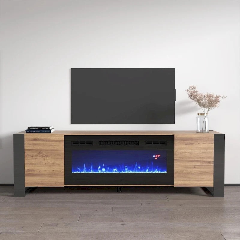 Woody BL-EF Electric Fireplace 77 TV Stand