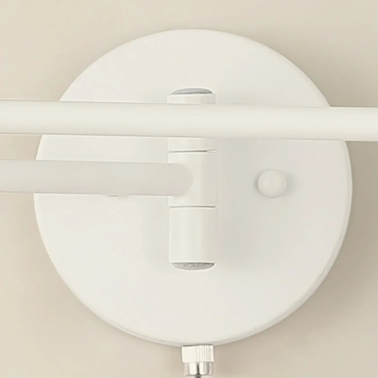 White and Black Metal Swing Arm Wall Light with Cylindrical Shade