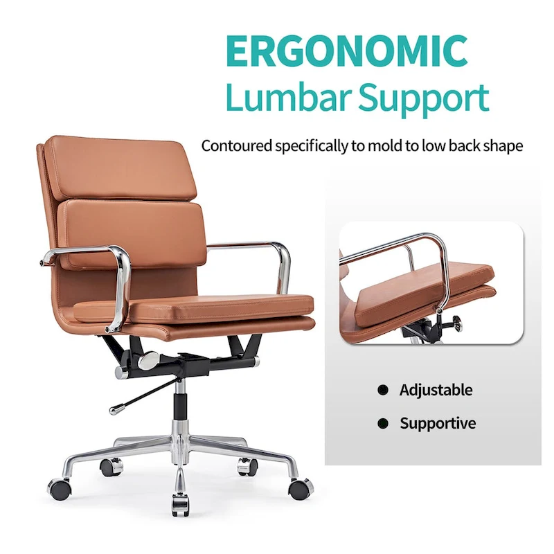 CAROCC Office Chair PU Leather Adjustable ErgoChair with Thickened Cushion - N/A