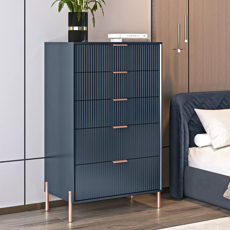 Modern 30  5-Drawer Chest with Metal Handles