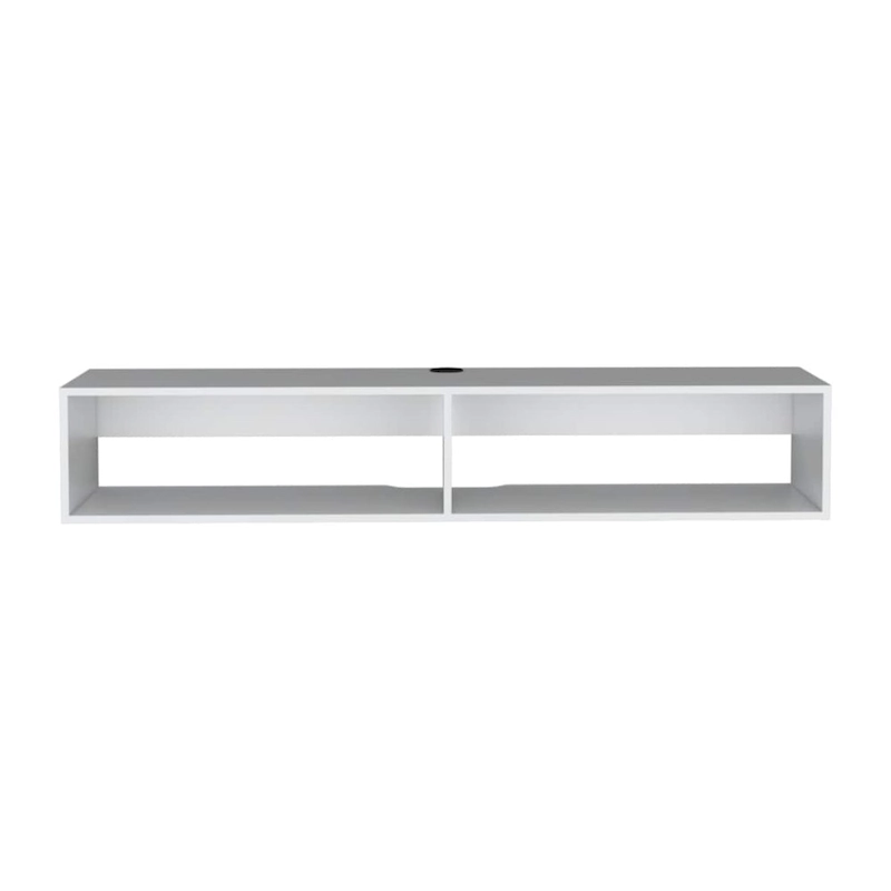Modern TV Console Wall Mounted 59  Floating Media Stand with Shelves and Cable Management - 10.4H x 59.1W x 12.6D