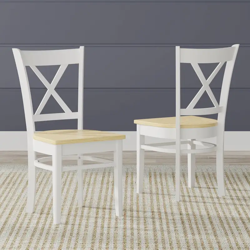 3-Piece Dining Set, 42 Round Drop-Leaf Table and Cross Back Chairs