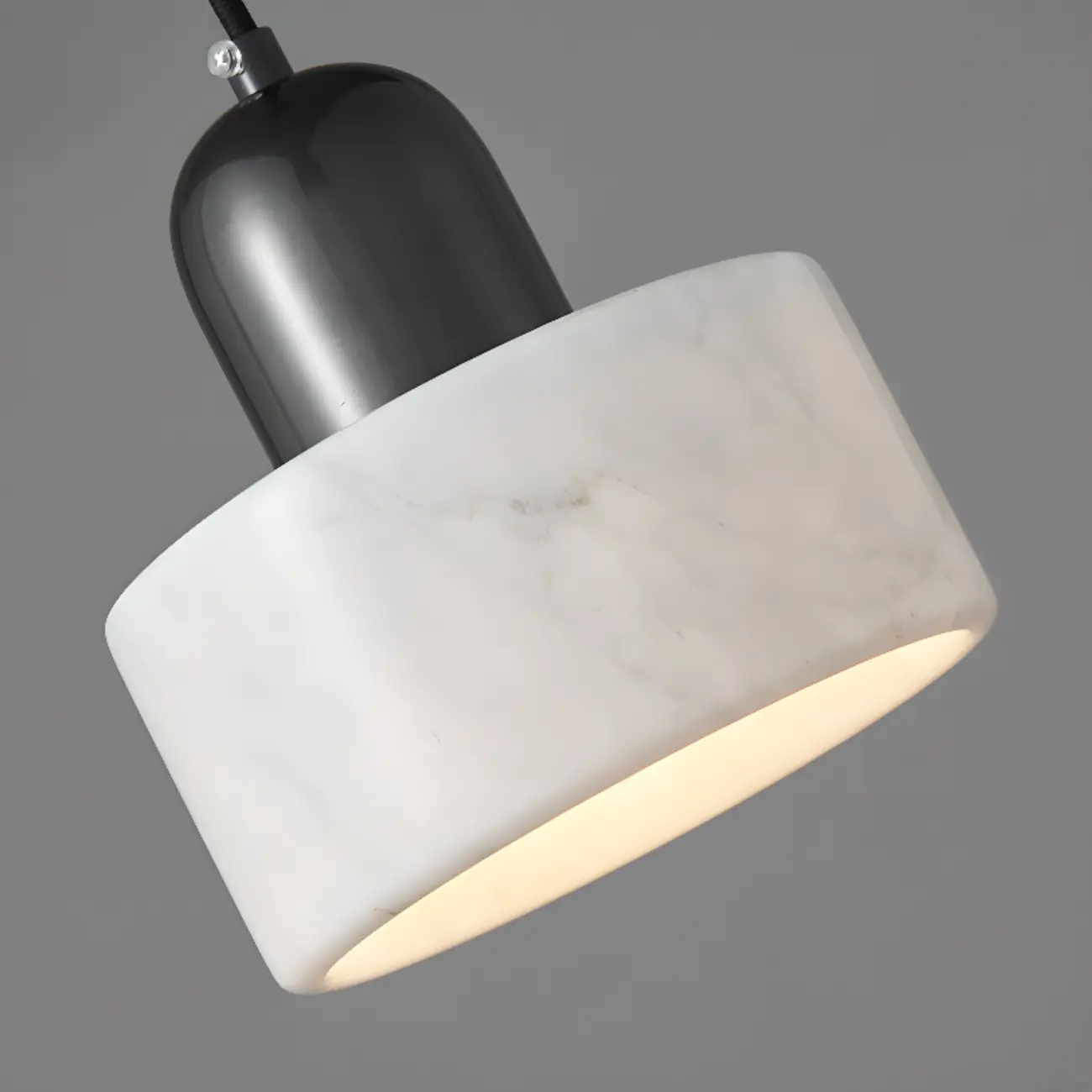 Modern Green Stone Cylinder Black Hanging Pendant Light