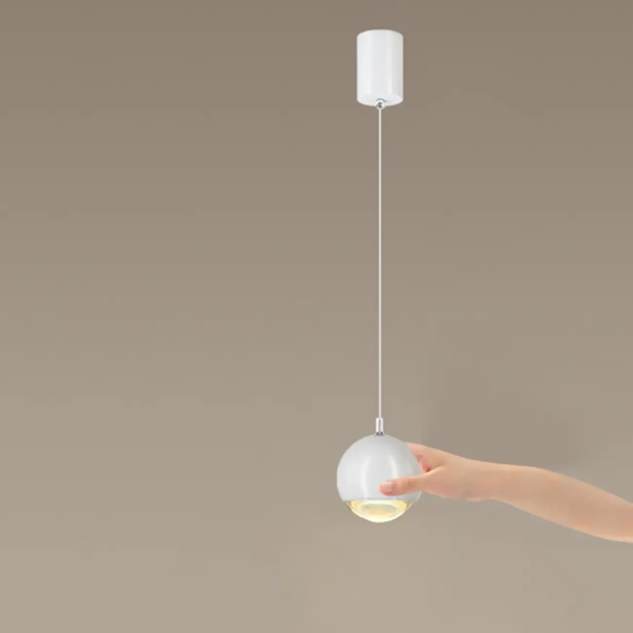 Modern Chrome Metal Globe Pendant Light Warm LED