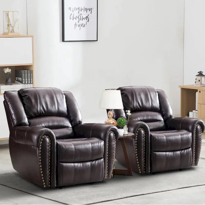 Overstuffed Manual Standard Recliner Chair Sofa