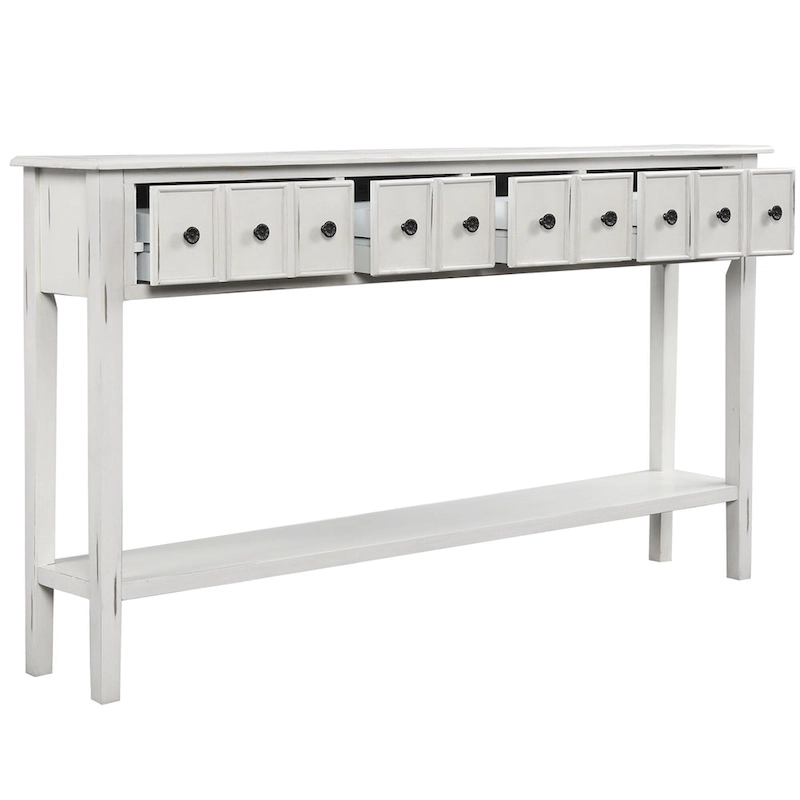 Merax Rustic 4-drawers Long Entryway Console Table