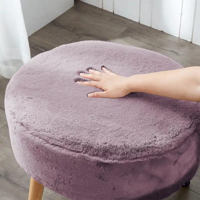 Serenta Heavy FauxFur Oval Ottoman