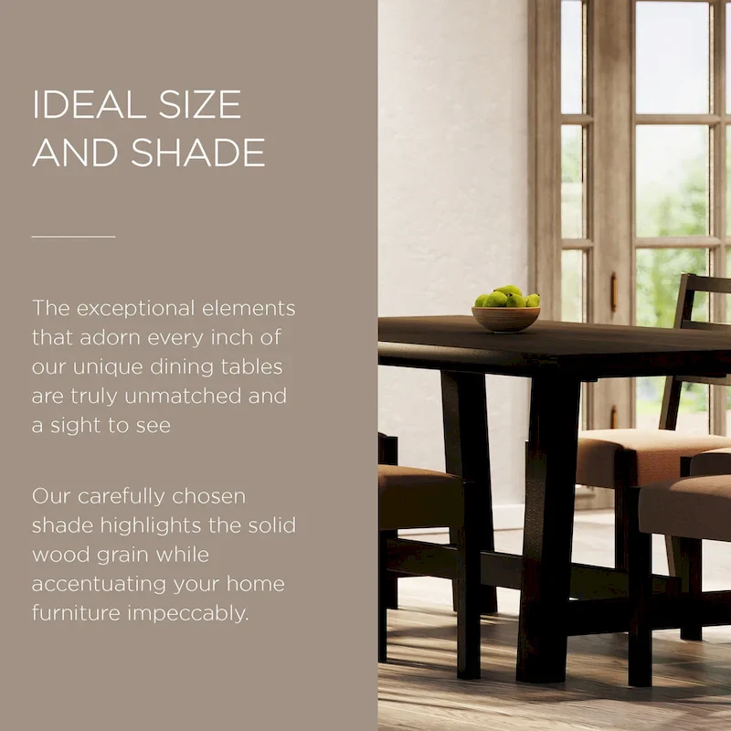 Rectangular Wooden Dining Table (Weathered Black Finish)