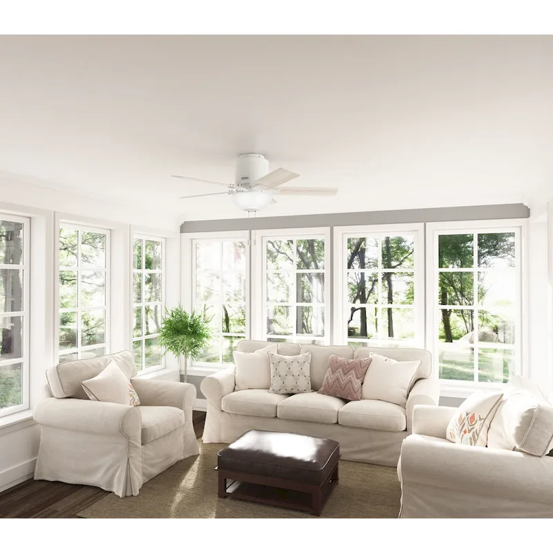 Hunter 44  Fitzgerald Low Profile Ceiling Fan with LED Light Kit and Pull Chain