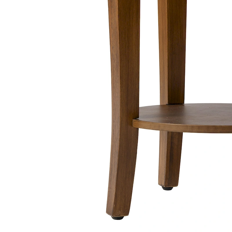 COSIEST 2-Tier Round Accent End Table with Shelf