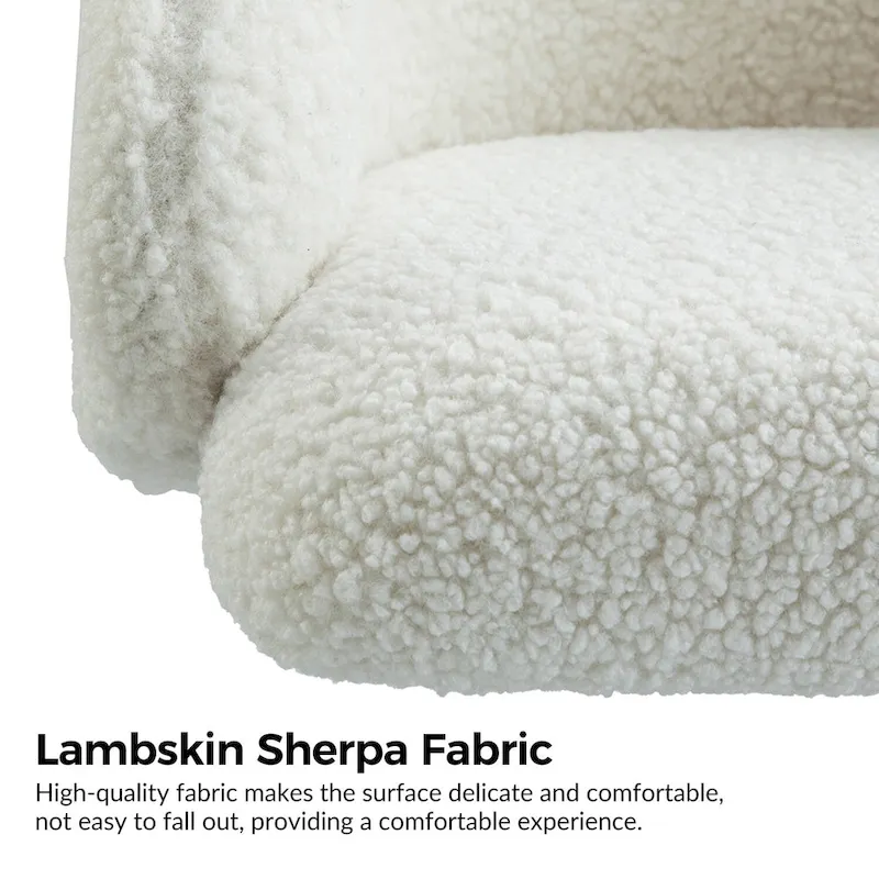 Joah Modern Boucle 360 Swivel Height Adjustable Swivel Office Chair with Rolling Wheels by HULALA HOME - N/A