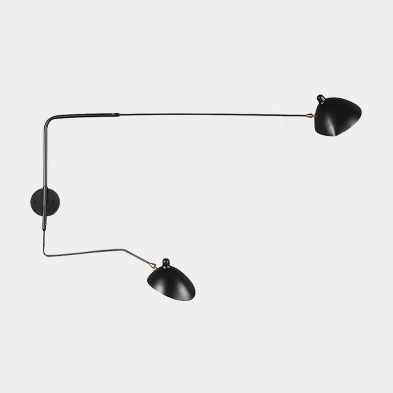 2-Light and 1-Light Metal Black Swing Arm Wall Light