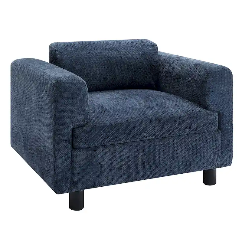45.5 Woven Velvet Fabric Accent Chair with High-Density Cushion