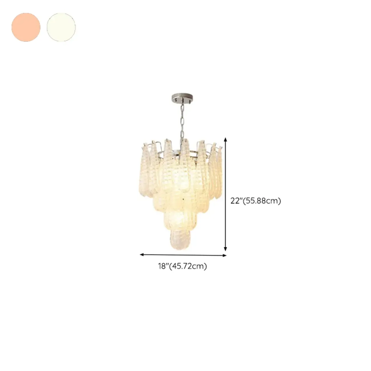 White Crystal Teardrop Glass Modern Chandelier