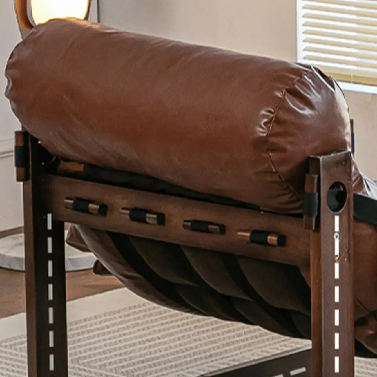 Modern Cat-Resistant Leather High Back Arm Accent Chair