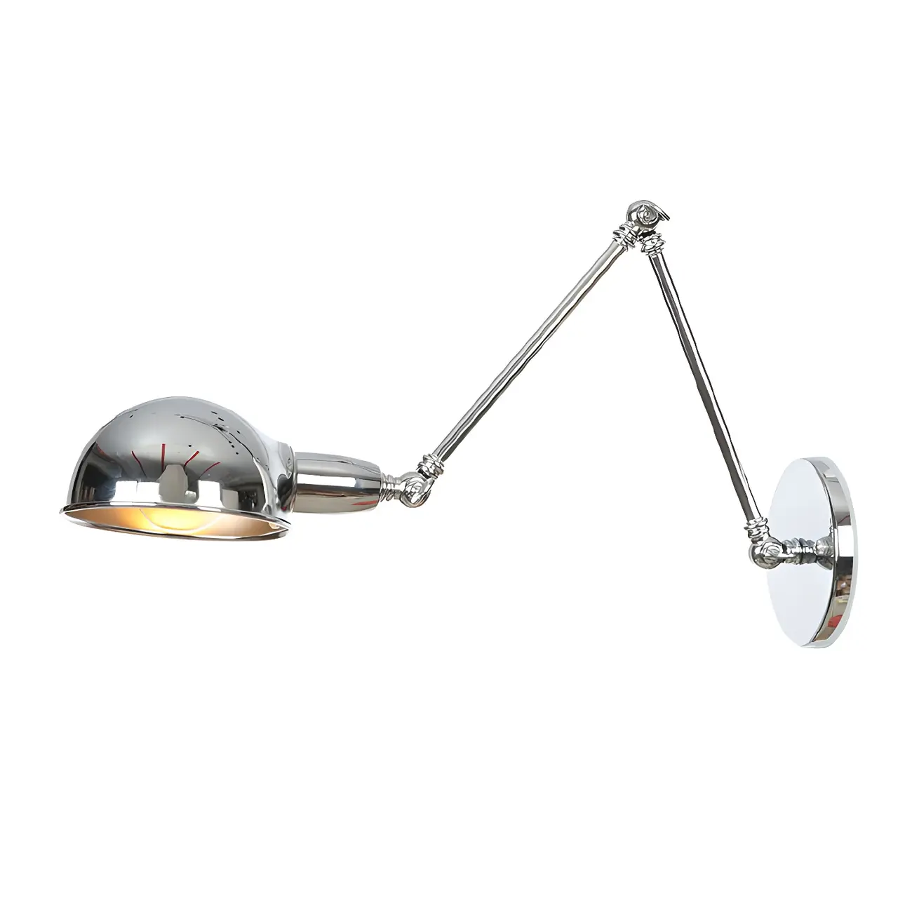 Metal Glossy Dome Swing Arm Wall Light
