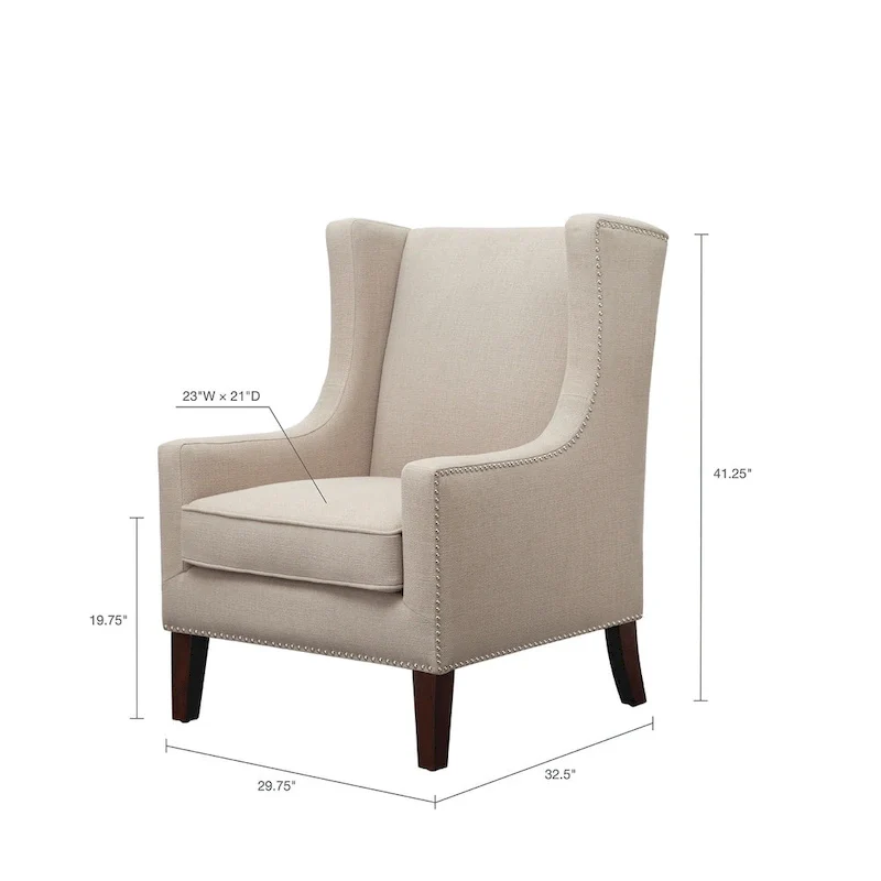 Linen Wingback Chair
