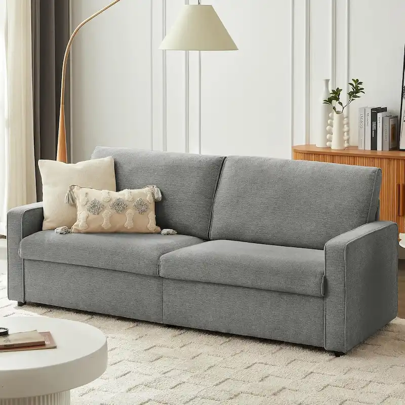 80 Modern Chenille Linen Loveseat Sofa for Living Room