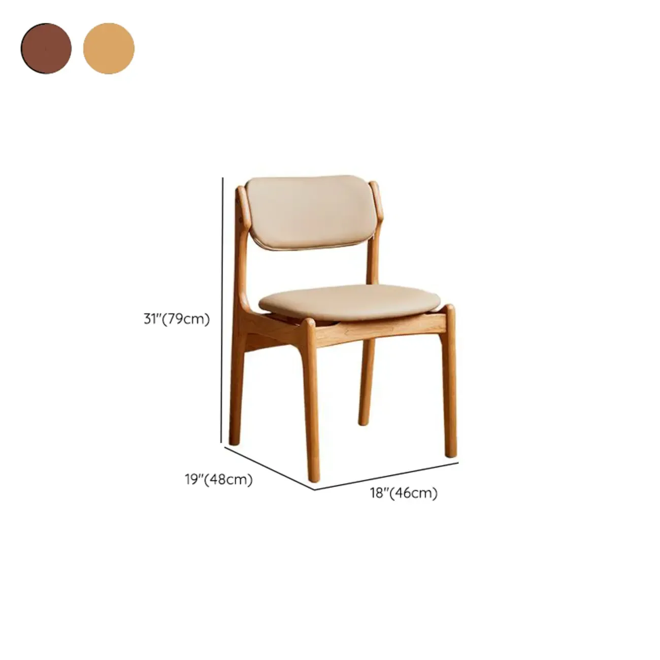 Modern Armless Faux Leather Dining Side Chair