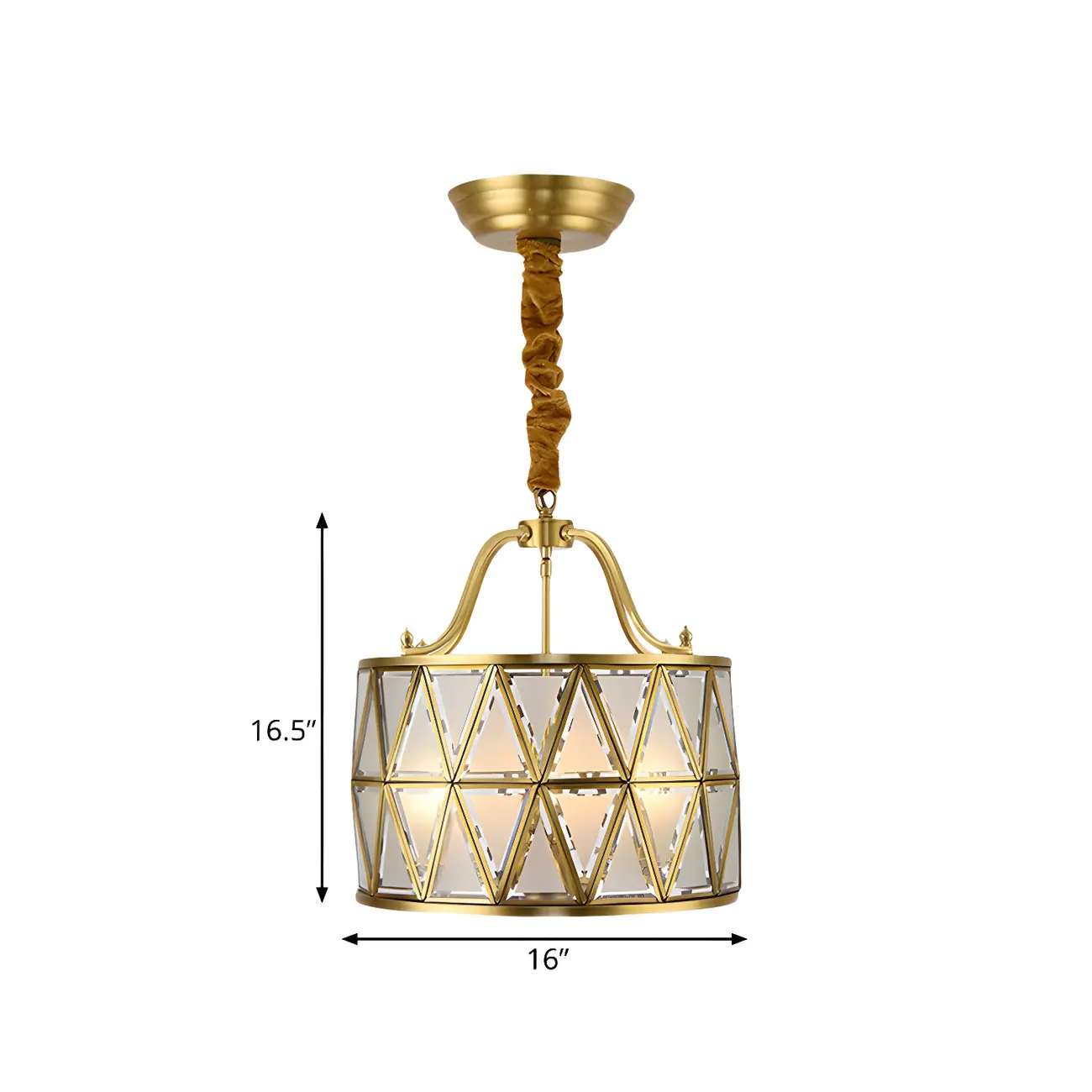 Colonial Style Brass Drum Chandelier