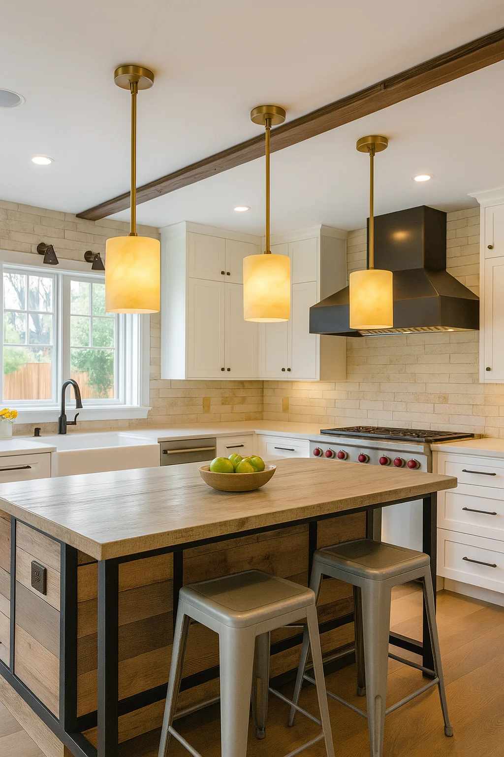 Valencia – Spanish Alabaster Pendant Light in Brushed Brass