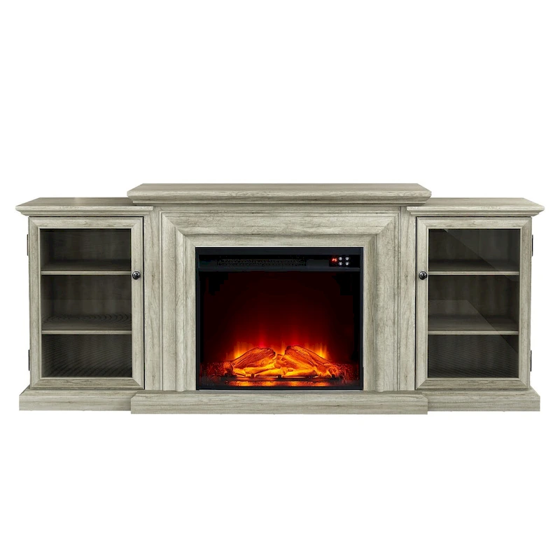 Farmhouse TV Stand with Fireplace - 70 Width -Fits up to 70 TV - 71W x 30H x 15.5D