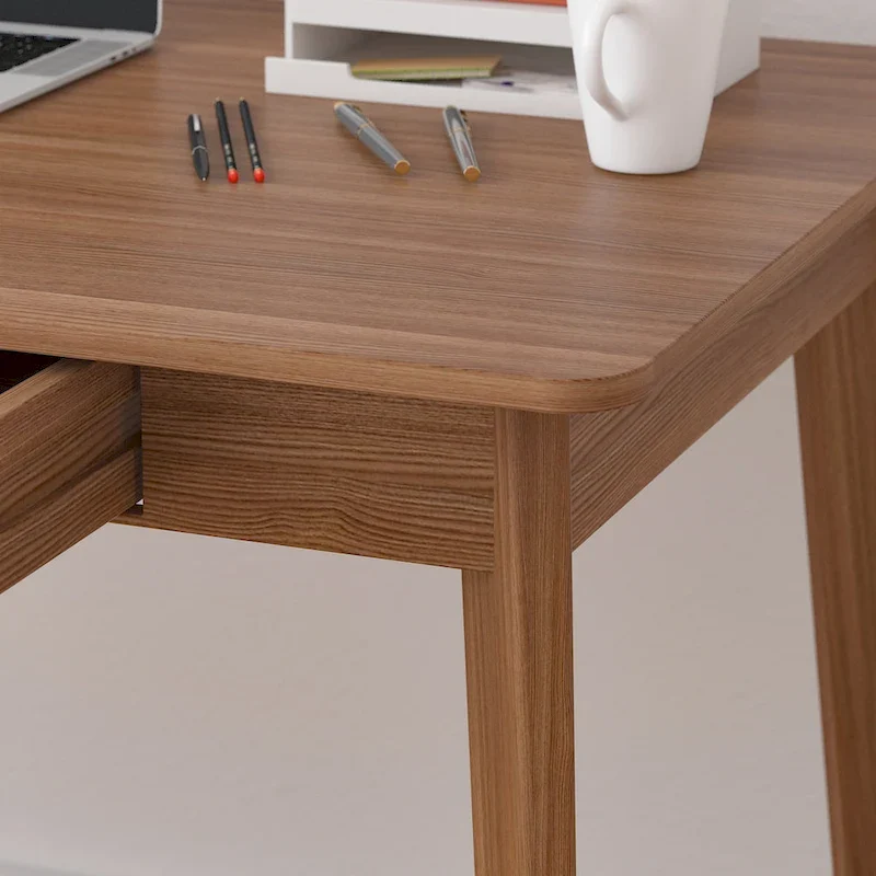 Wood Desk - 39.4W, Multi-Functional, Rounded Corners, Optional Drawers, Easy Assembly