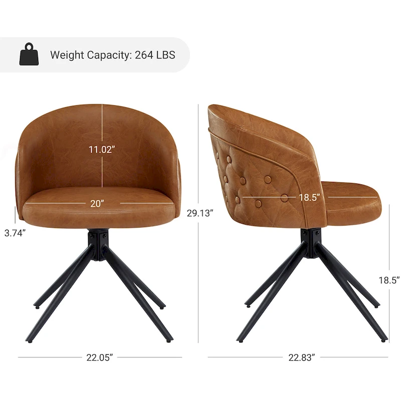 Art Leon Faux Leather Swivel Home Office Chair