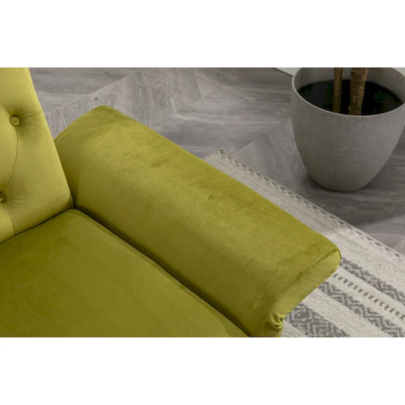 Olive Green 32.28 Tufted Accent Chair with Ottoman