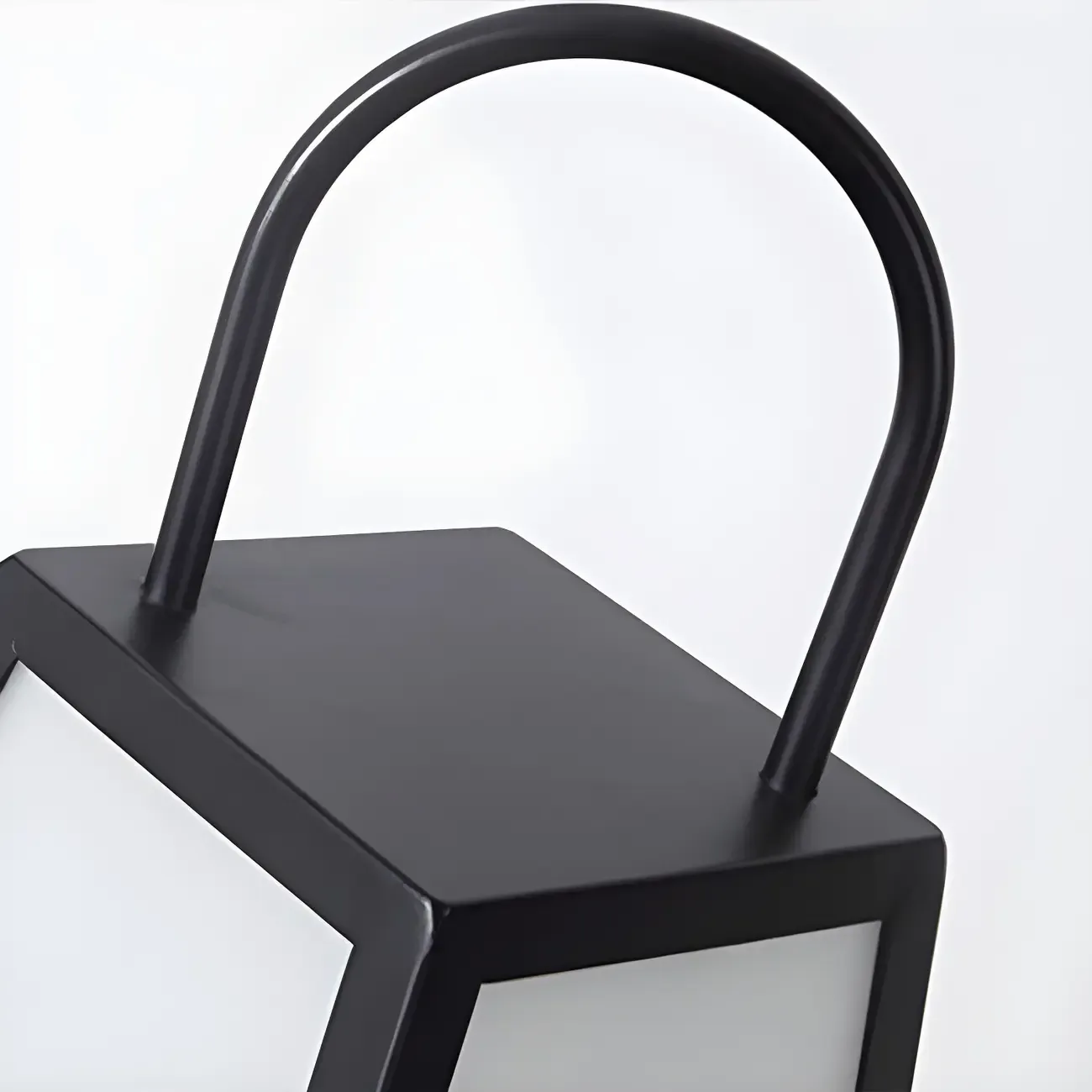 Black Metal Conical Post Cap Light with Handle