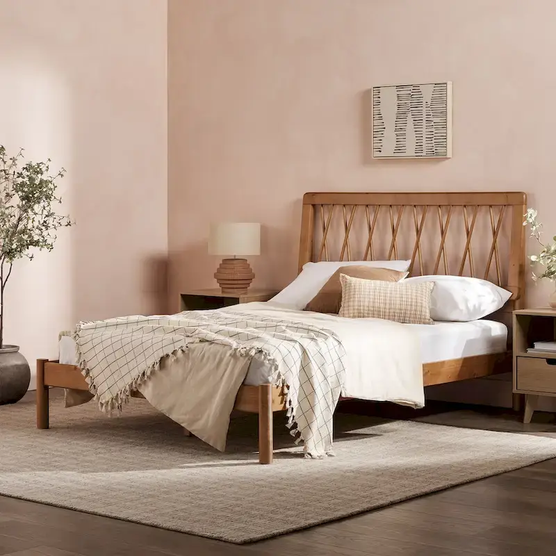 X Spindle Solid Wood Full Bed