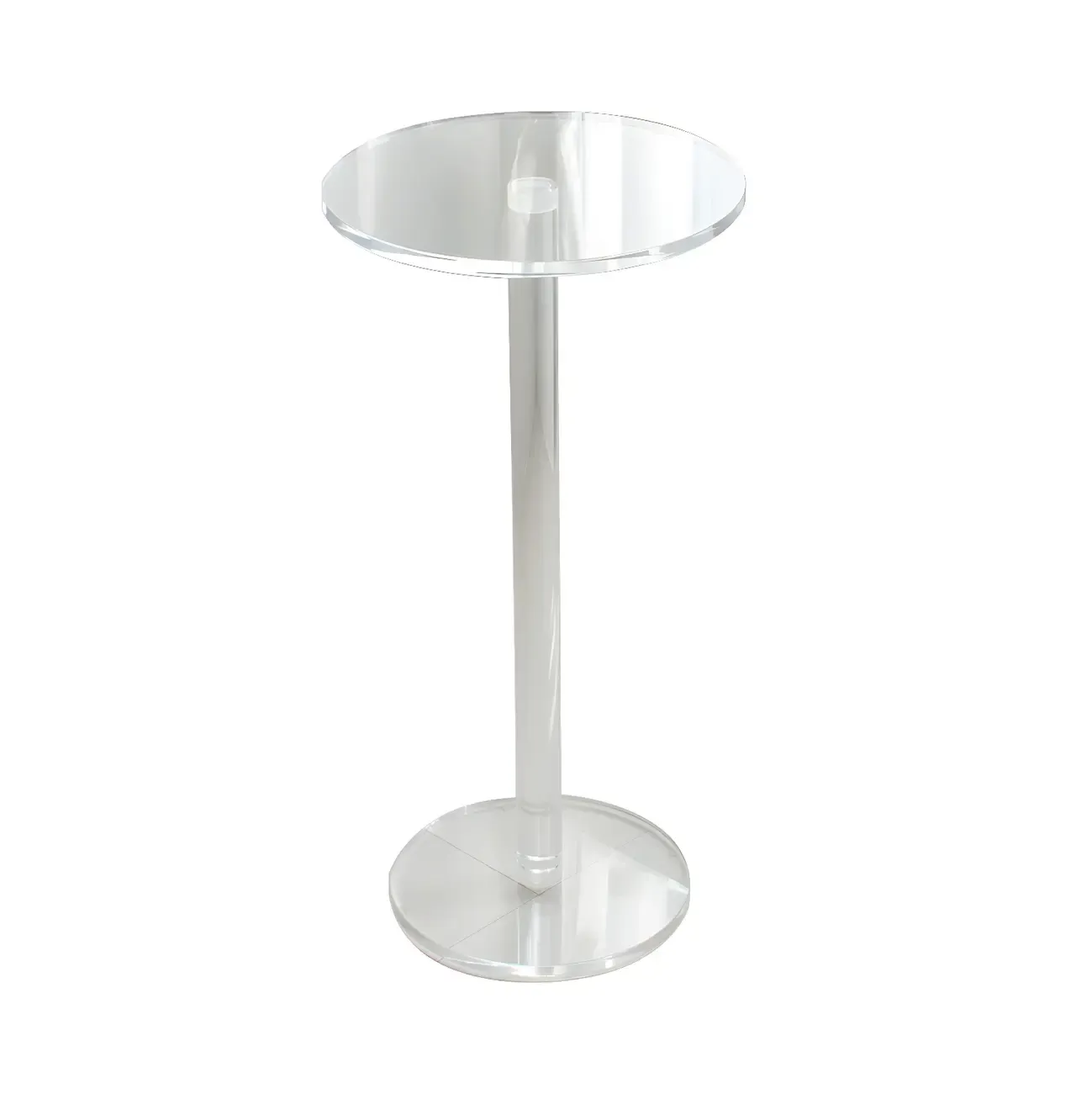 Modern Clear Acrylic Round Pedestal Bar Tables
