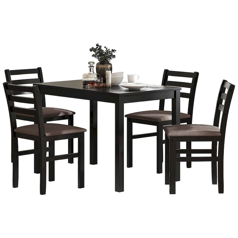 5 PCS Pub Sets Stylish Dining Table Set with 4 Upholstered Chairs