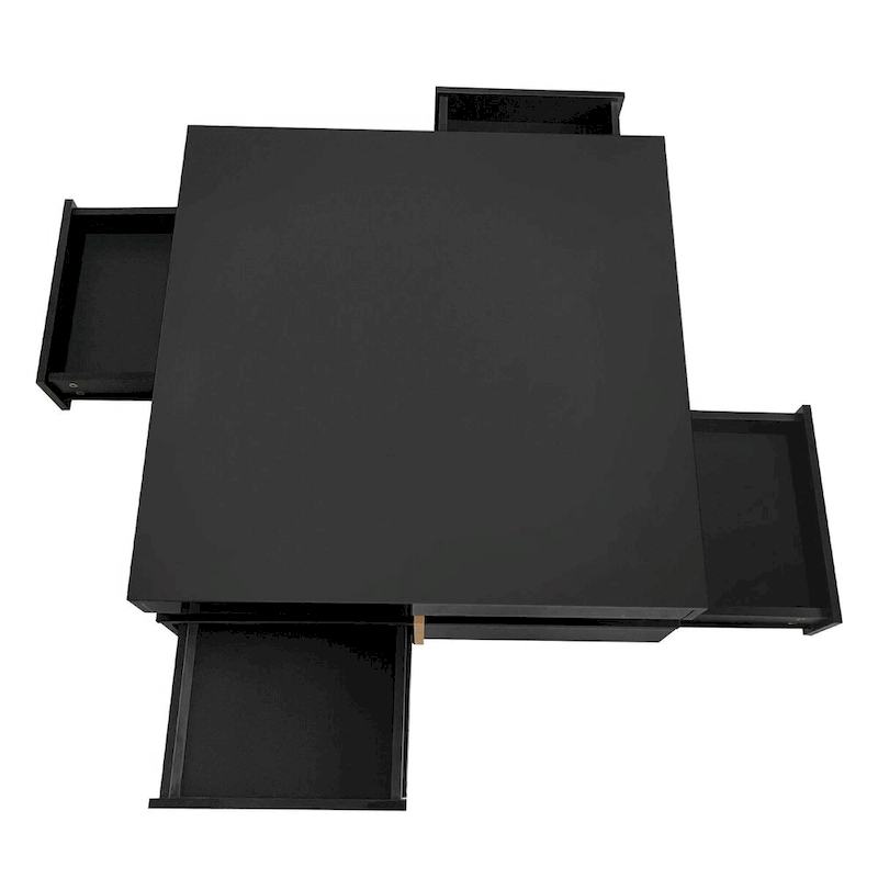 Stylish High Gloss Coffee Table with 4 Drawers