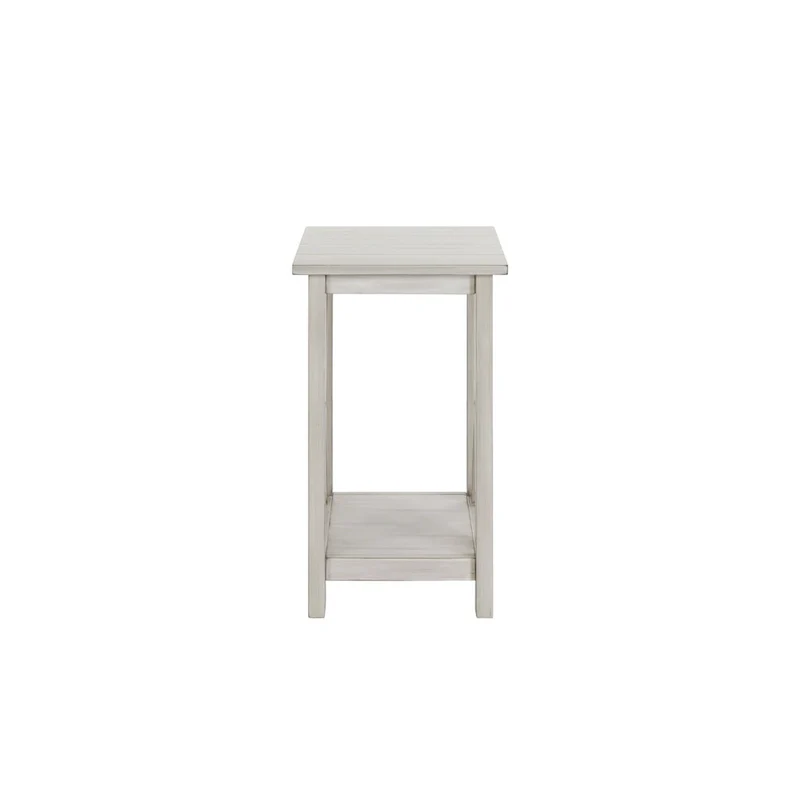 Jamestown Antique White Wood Side Table