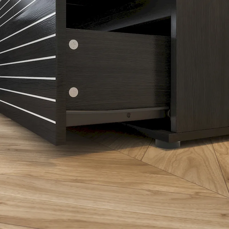 Low Profile Dresser/TV Stand - Black & White, 6 Drawers, 63W x 19.7H, Multi-Functional