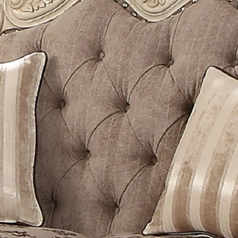 Fabric Loveseat with Cabriole Legs, Gray