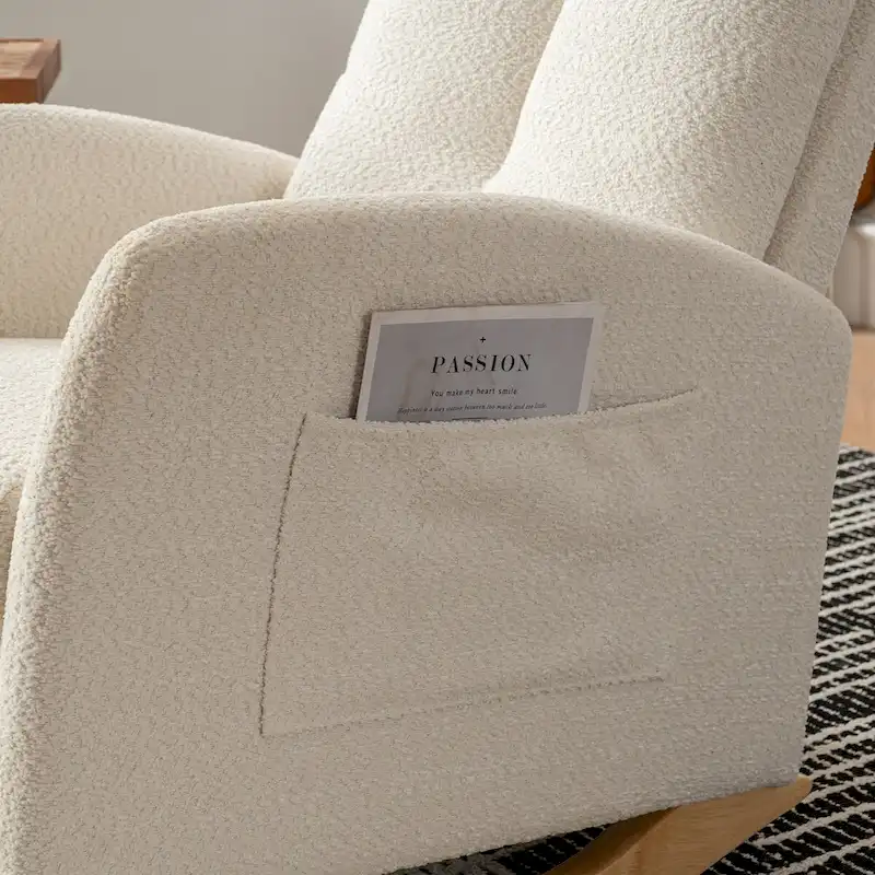 Accent Rocking Chair with Footrest High Back