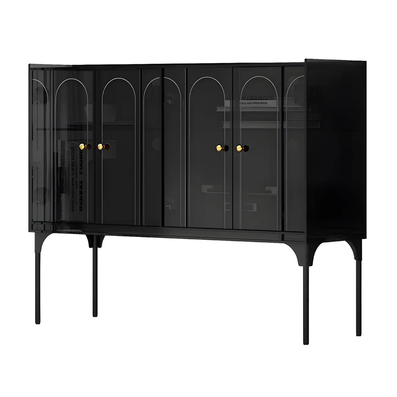 Modern Plastic/Acrylic Sideboard Cabinets with Shelves in Red