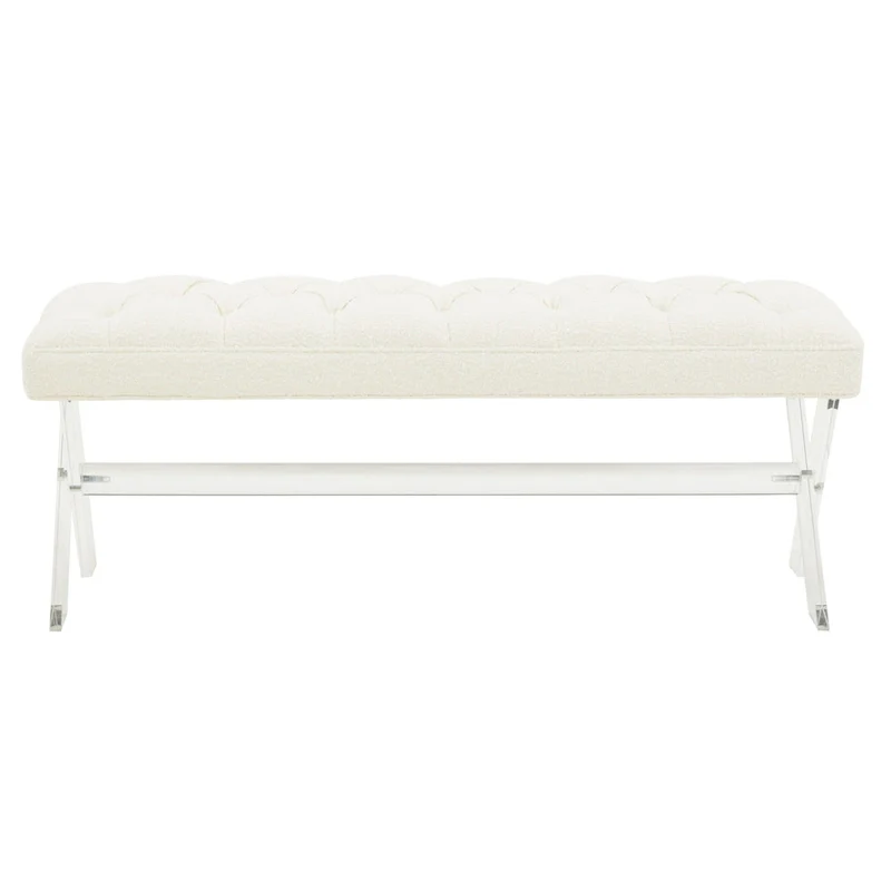 SAFAVIEH Couture Ketevan Tufted Acrylic Bench - 48x18x18. - 48 W x 18 L x 18 H - 48Wx18Dx18H