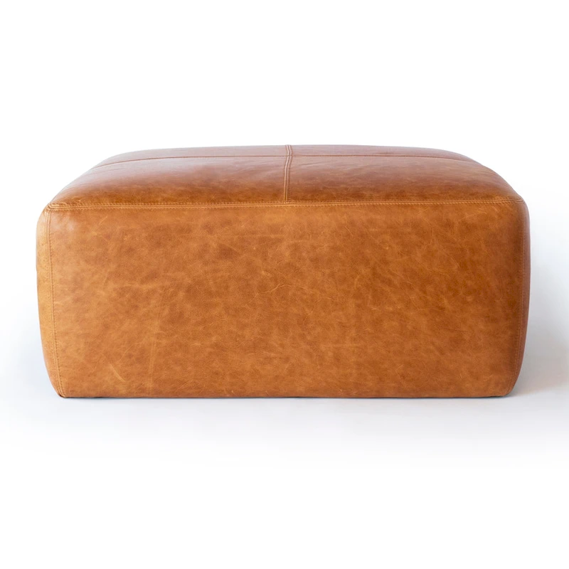 Poly & Bark Sequoia Ottoman - Full Grain Genuine Italian Leather