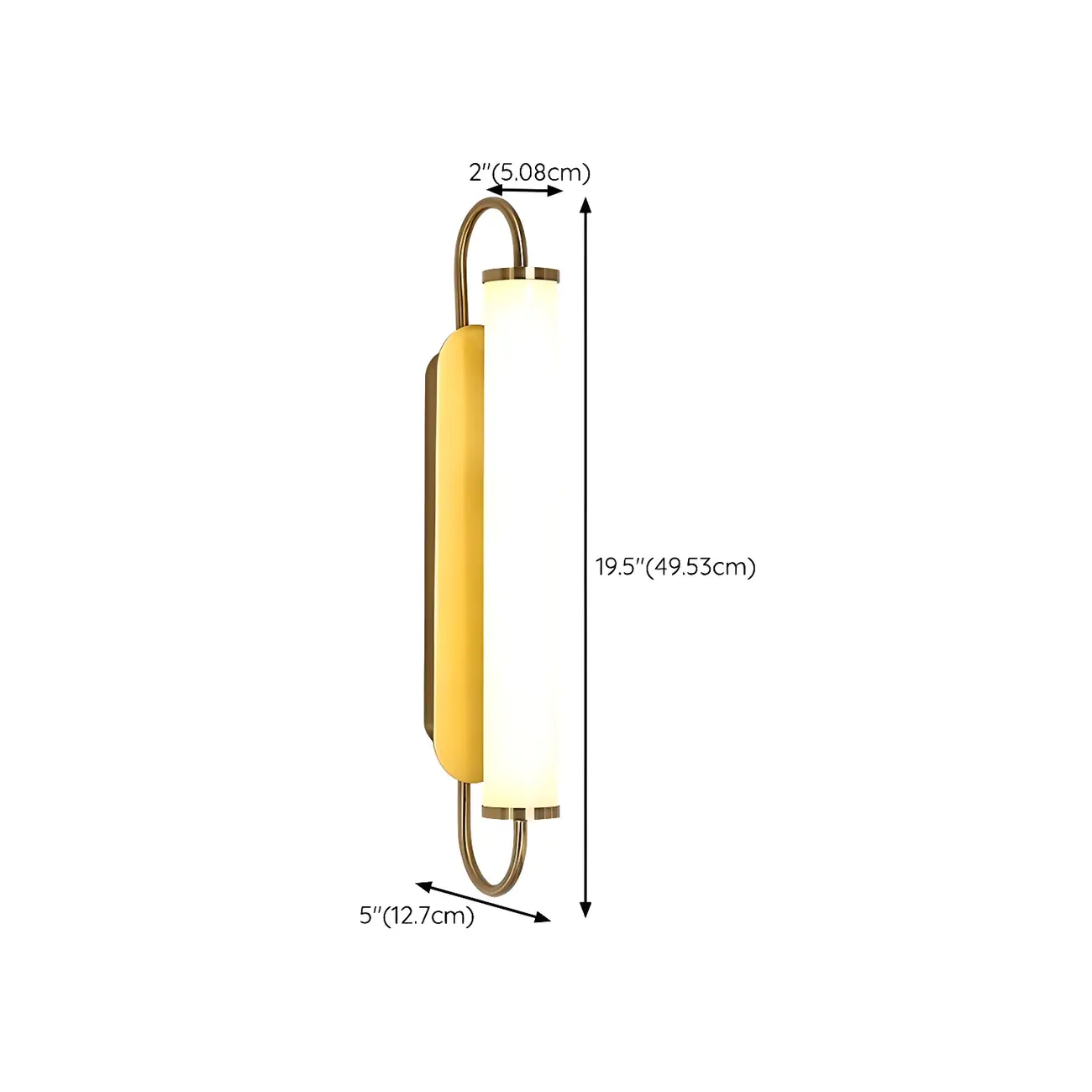 Modern Gold Straight Cylinder Dimmable LED Vanity Light