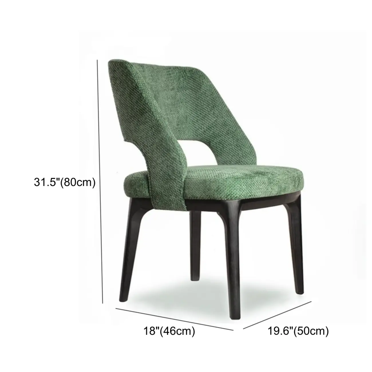 Modern Green Cotton Linen Upholstered Dining Chair