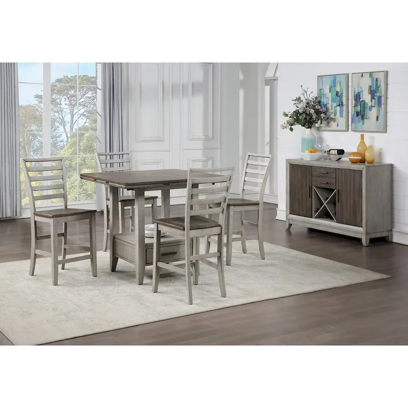 Steve Silver Two-tone Drop Leaf Counter Height Dining Table