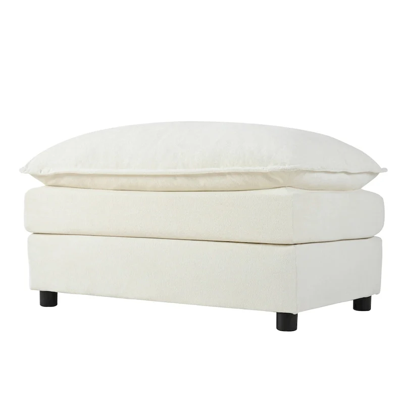 109.45 Chenille Upholstered 3-Seater Sleeper Modular Sectional Sofa with Double-Layer Cushions, DIY Combination